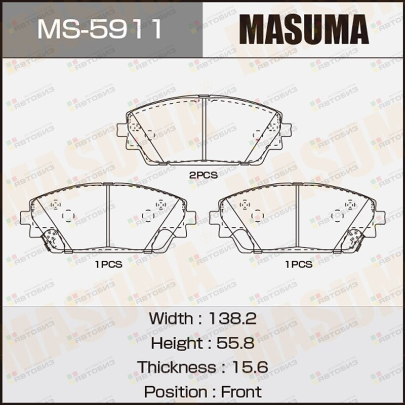 Колодки дисковые MASUMA NP5071 P49065 front (1/12) MASUMA MS5911