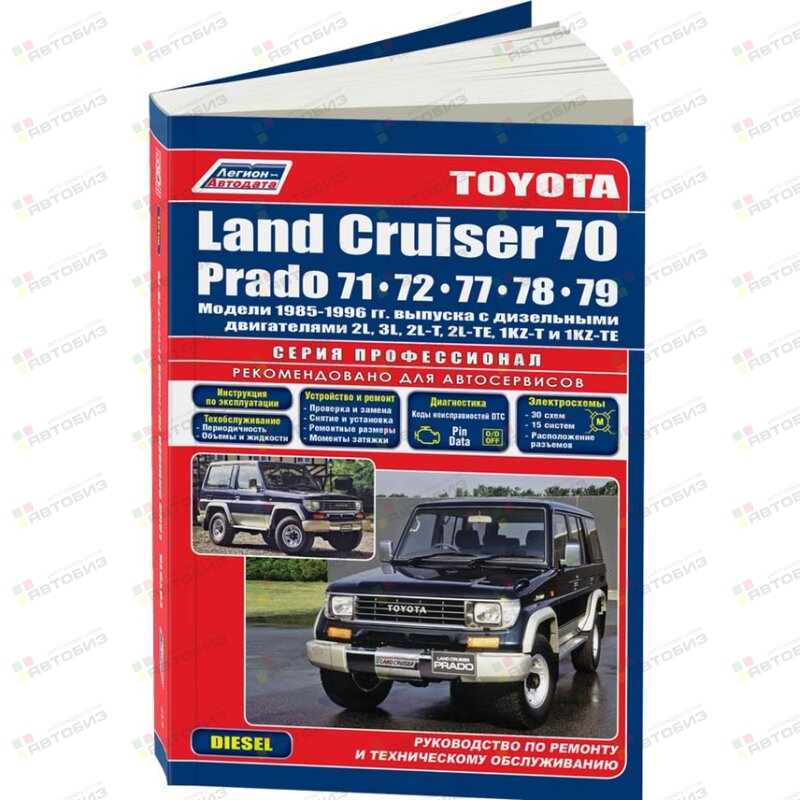 Toyota LAND CRUISER J70-PRADO дизель (1985-96г) 2L3L 2L-T 1KZ-T 1KZ-TE ( 1/10) ЛЕГИОН-АВТОДАТА 0847