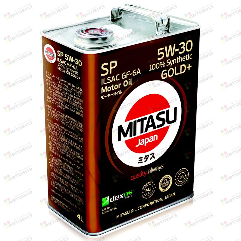 Масло моторное MITASU GOLD Plus 5W30 SP/GF-6A синтетика 4л (1/6) MITASU MJP014