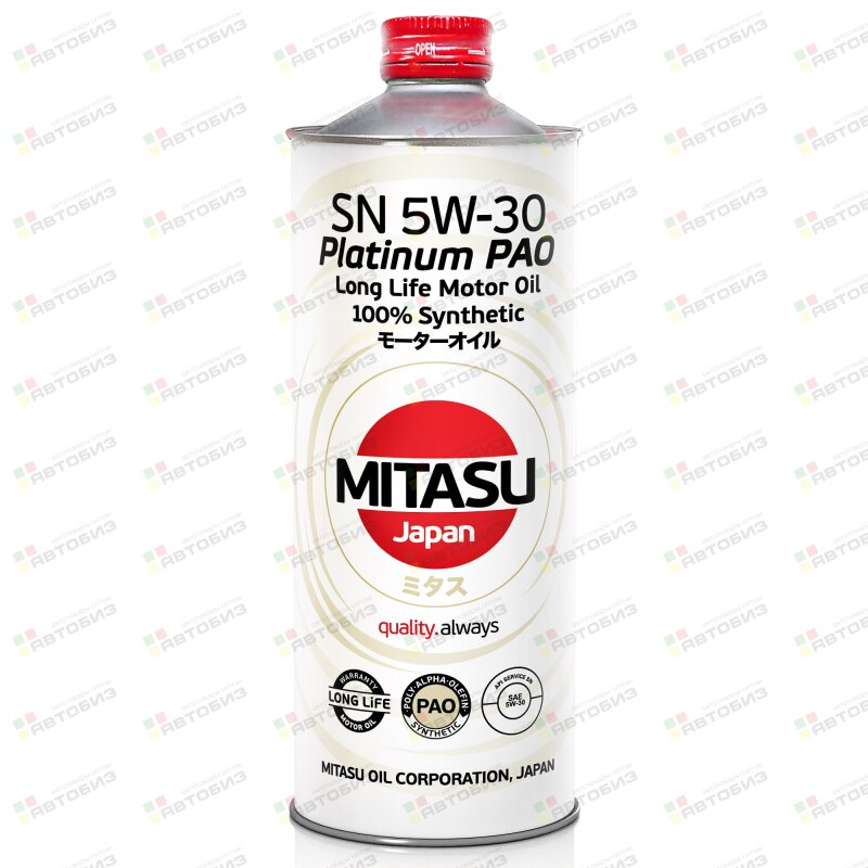 Масло моторное MITASU PLATINUM 5W30 С3 PAO синтетика 1л (1/20) MITASU MJ1111
