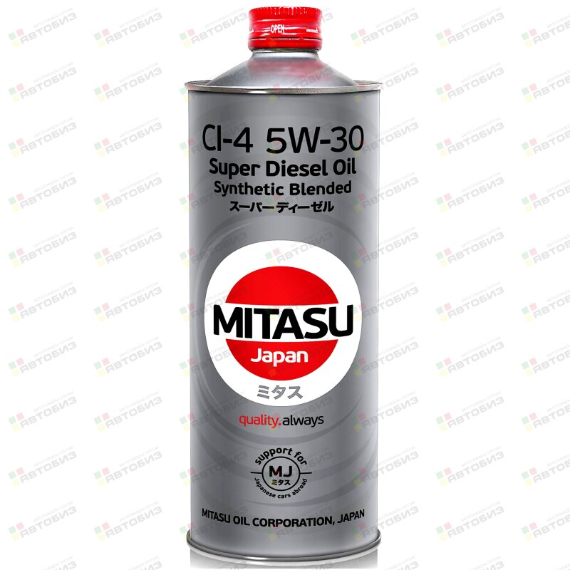 Масло моторное MITASU SUPER DIESEL 5W30 CI-4 дизель полусинтетика 1л (1/20) MITASU MJ2201