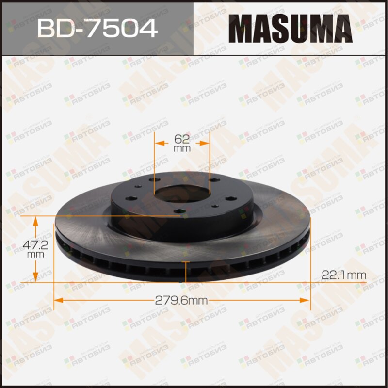 Диск тормозной MASUMA front SX4 YB11S уп2 MASUMA BD7504