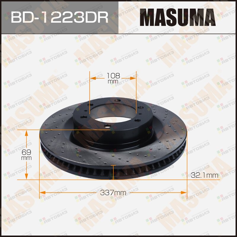 Диск Тормозной  Masuma  Bd-1223Dr (1/1) Перфорированный Front Prado MASUMA BD1223DR