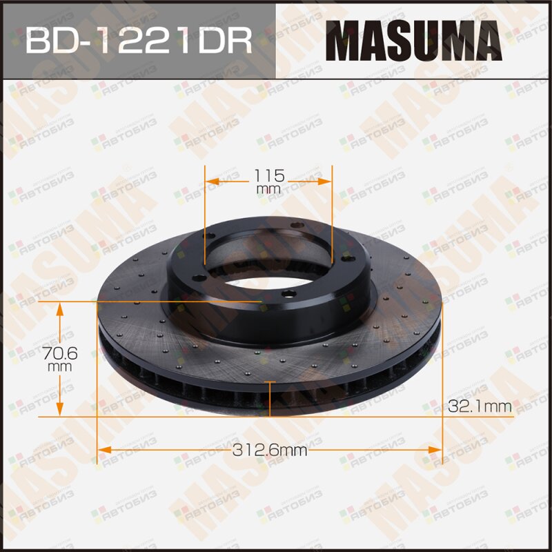 Диск Тормозной  Masuma  Bd-1221Dr (1/1) Перфорированный Front Land MASUMA BD1221DR