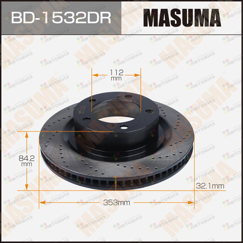 Диск тормозной MASUMA перфорированный front TOYOTA SEQUOIA / UPK60L RH MASUMA BD1532DR