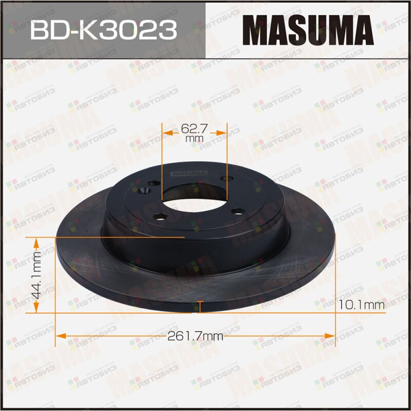 Диск тормозной MASUMA rear KIA RIO III RIO IV [уп2] MASUMA BDK3023