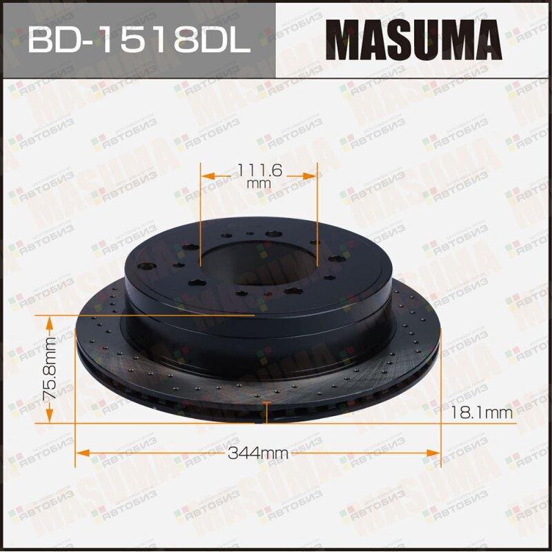 Диск тормозной  перфорированный rear  LAND CRUISER / URJ202L LH MASUMA BD1518DL