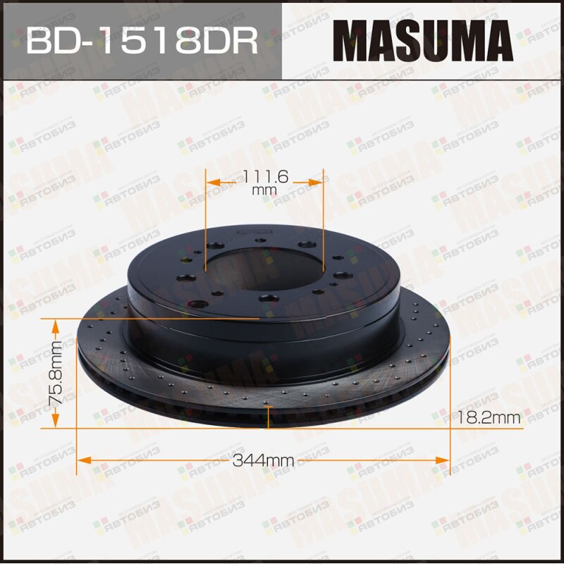 Диск тормозной  перфорированный rear  LAND CRUISER / URJ202L RH MASUMA BD1518DR