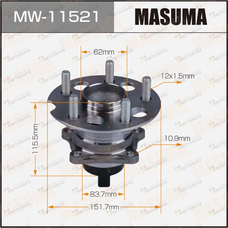 Ступичный узел MASUMA rear TOYOTA ALPHARD ESTIMA / MNH10W ACR30W (with ABS) MASUMA MW11521