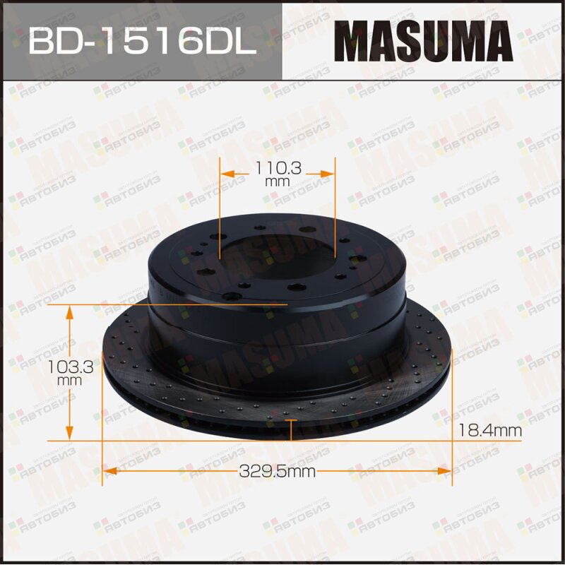 Диск тормозной MASUMA перфорированный rear TOYOTA LAND CRUISER / HDJ101K LH MASUMA BD1516DL