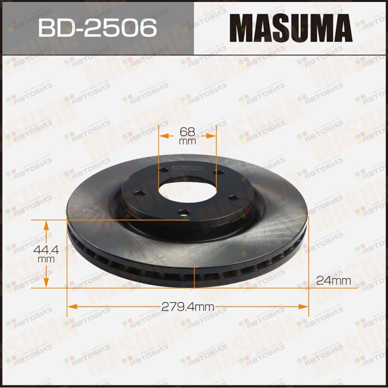 Диск тормозной MASUMA front NISSAN JUKE SENTRA / F15E B17R [уп2] MASUMA BD2506