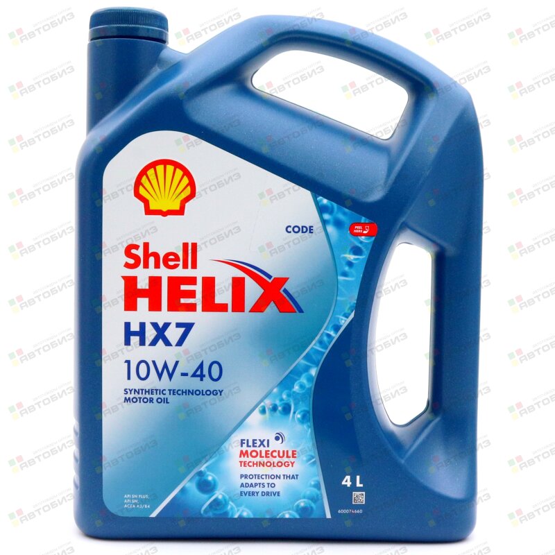 Масло моторное SHELL Helix HX7 10W40 SN A3/B4 полусинтетика 4л (1/4) SHELL 550051575