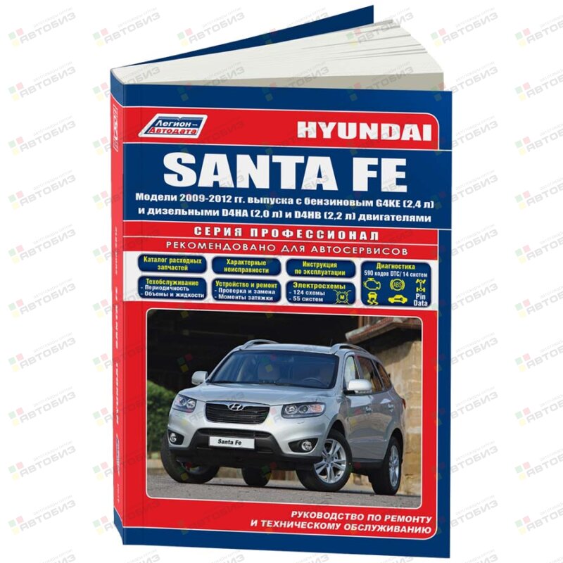 Hyundai SANTA FE Модели 2009-12 гг Бензин G4KE(24) и Дизель D4HA(20) D4HB(22) Серия ПРОФИ ЛЕГИОН-АВТОДАТА 4785