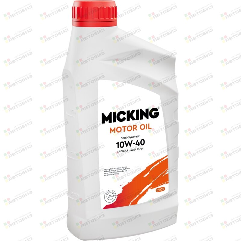 Масло моторное MIСKING Motor Oil EVO2 10W40 SN/CF A3/B4 полусинтетика 1л (1/12) MICKING M2155