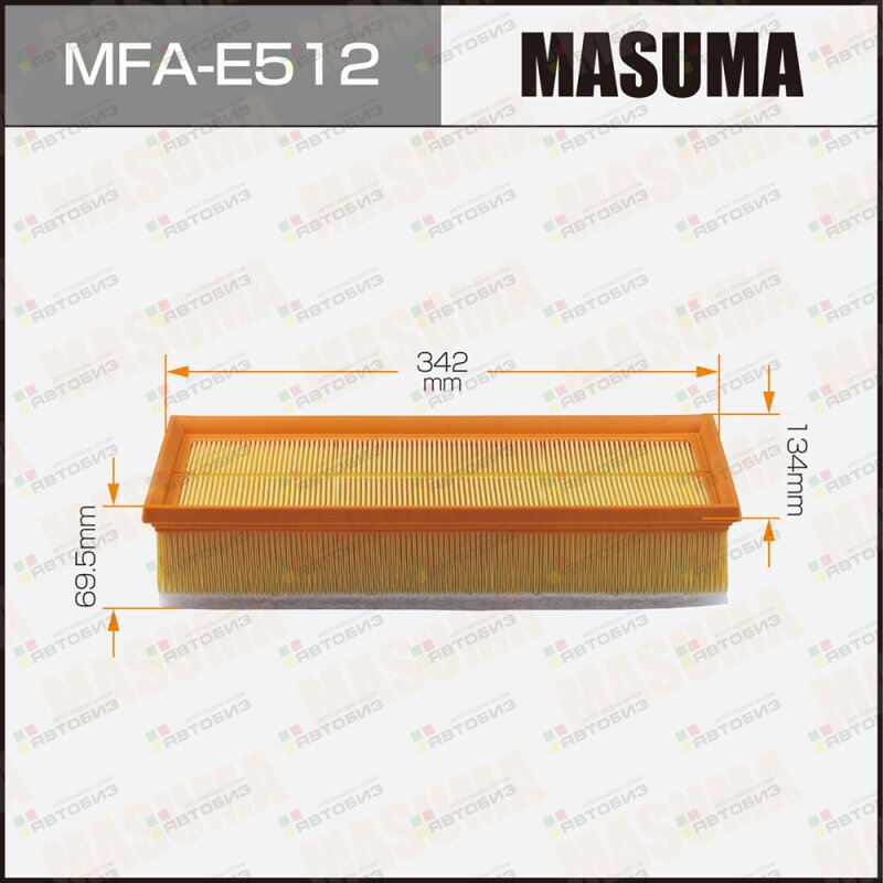 Воздушный фильтр A0348 MASUMA LHD SKODA/ OCTAVIA/ V1600 V1800 V1900 V2000 04- (1/20) MASUMA MFAE512