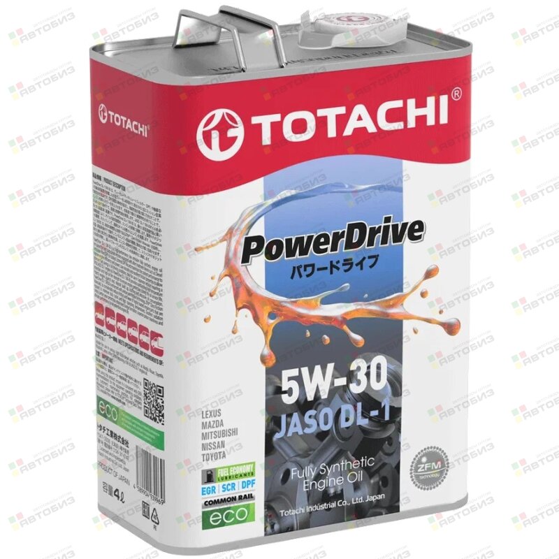 Масло моторное TOTACHI PowerDrive 5W30 DL-1 синтетика 4л (1/6) TOTACHI E8004