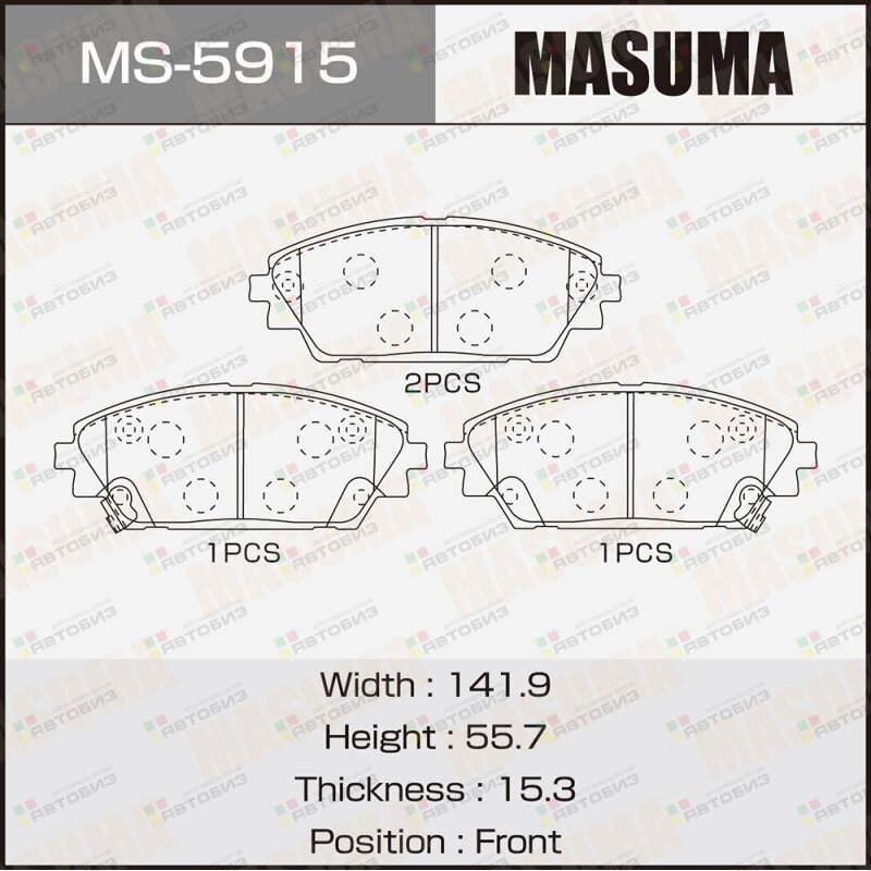 Колодки дисковые MASUMA ACT1728 NP5034 P49050 front (1/12) MASUMA MS5915