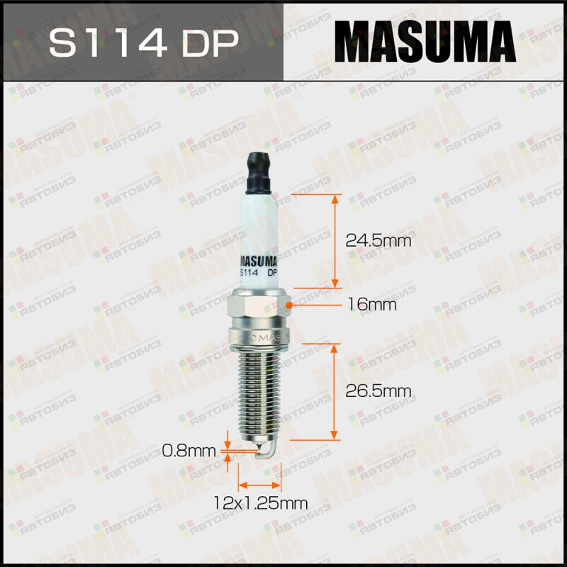 СВЕЧА ЗАЖИГАНИЯ MASUMA DOUBLE PLATINUM (PLKR7B8E) MASUMA S114DP