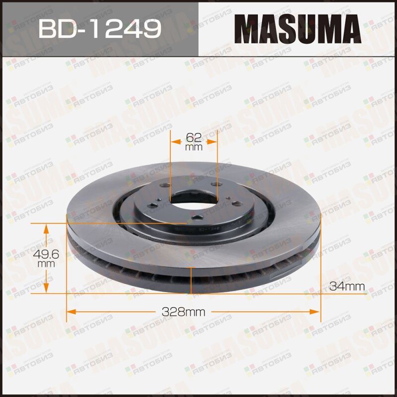 Диск тормозной MASUMA front TOYOTA RX350 / GGL15L MASUMA BD1249