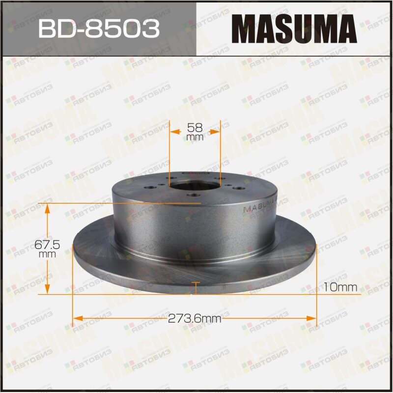 Диск тормозной MASUMA rear SUBARU LEGACY B4 / BL5 BL9 [уп2] MASUMA BD8503