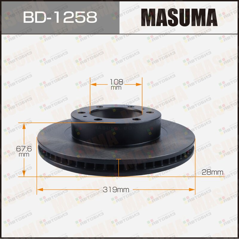 Диск тормозной MASUMA front TOYOTA HILUX / GUN125L KUN26R MASUMA BD1258