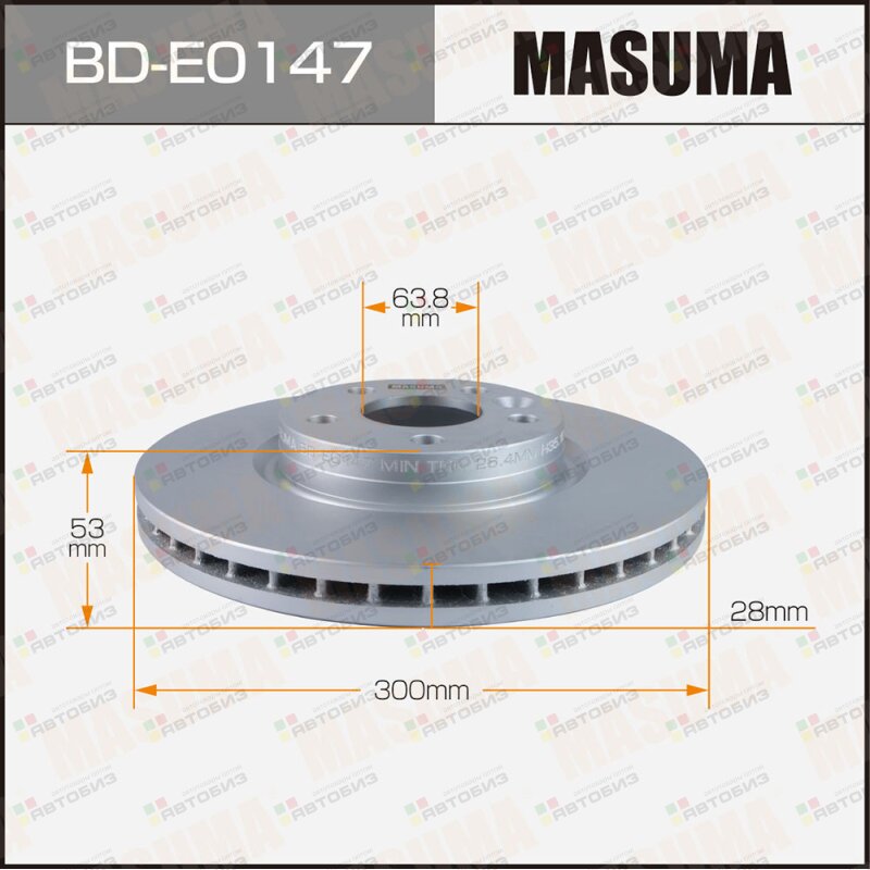 Диск тормозной MASUMA front FORD MONDEO 07- [уп2] MASUMA BDE0147