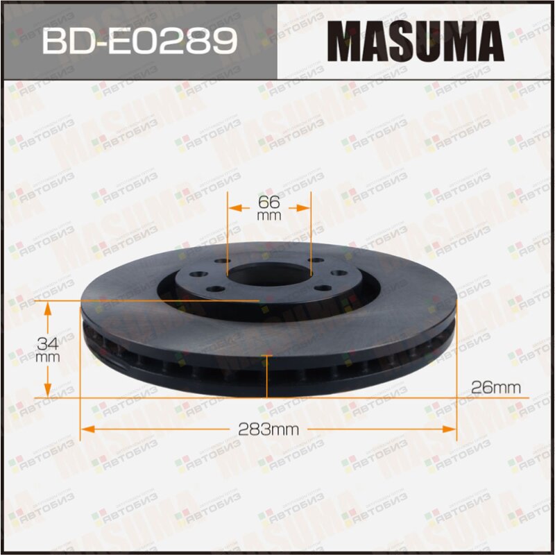 Диск тормозной MASUMA front PEUGEOT 207 308 07- [уп2] MASUMA BDE0289