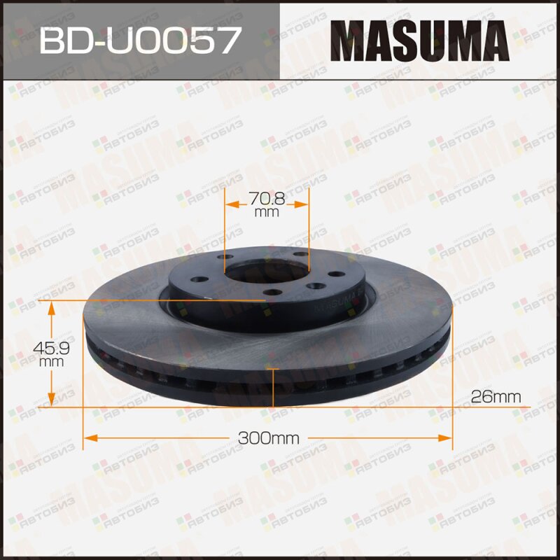 Диск тормозной MASUMA front OPEL VECTRA-C ASTRA-J 03- [уп2] MASUMA BDU0057