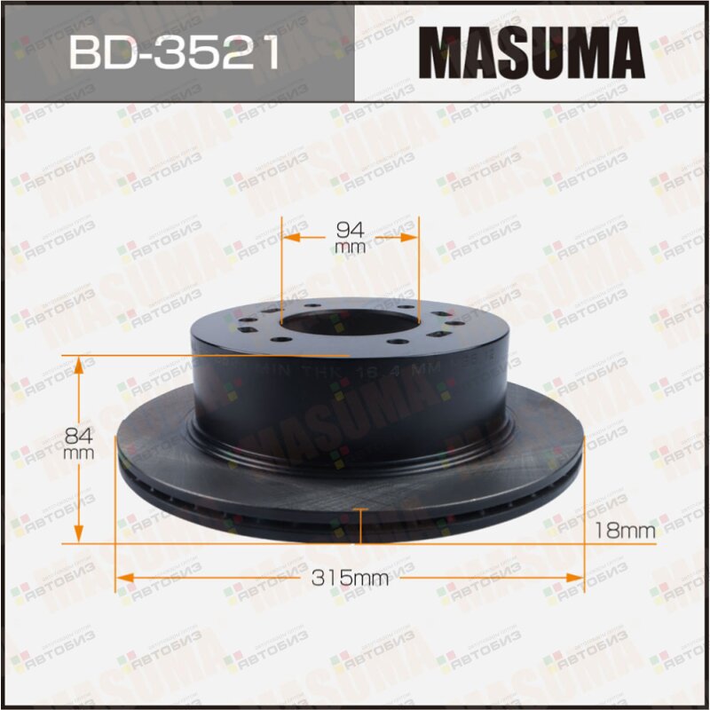 Диск тормозной MASUMA rear MITSUBISHI PAJERO SPORT / KH4WRUS KH6WEUR MASUMA BD3521