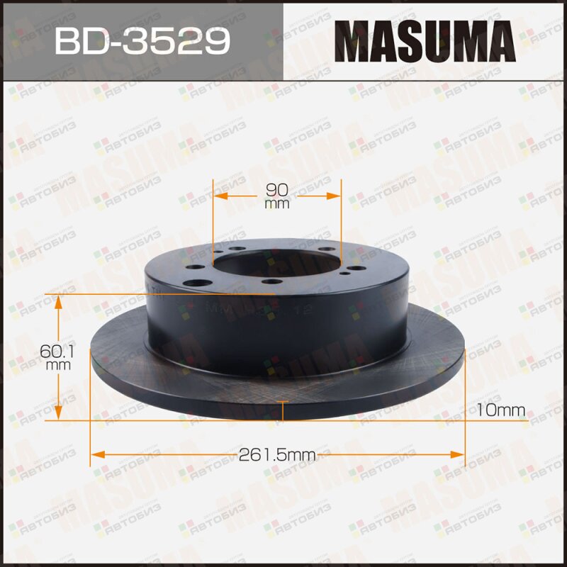 Диск тормозной MASUMA rear MITSUBISHI AIRTREK / CU2W CU5W 03-05 [уп2] MASUMA BD3529