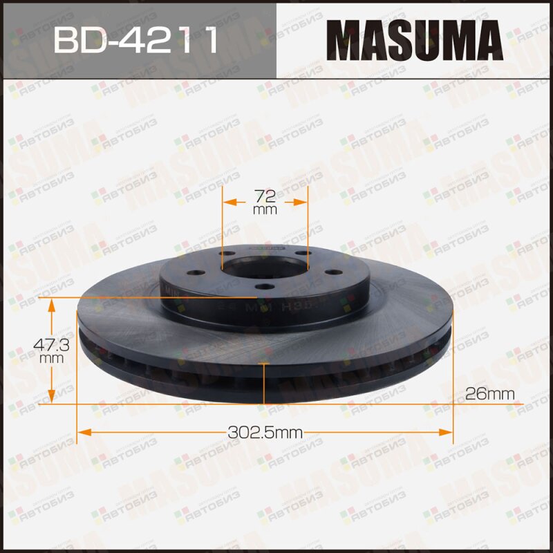 Диск тормозной MASUMA front MAZDA TRIBUTE 03-08 [уп2] MASUMA BD4211