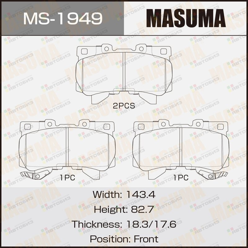 Колодки дисковые  PN1543 front (1/12) MASUMA MS1949