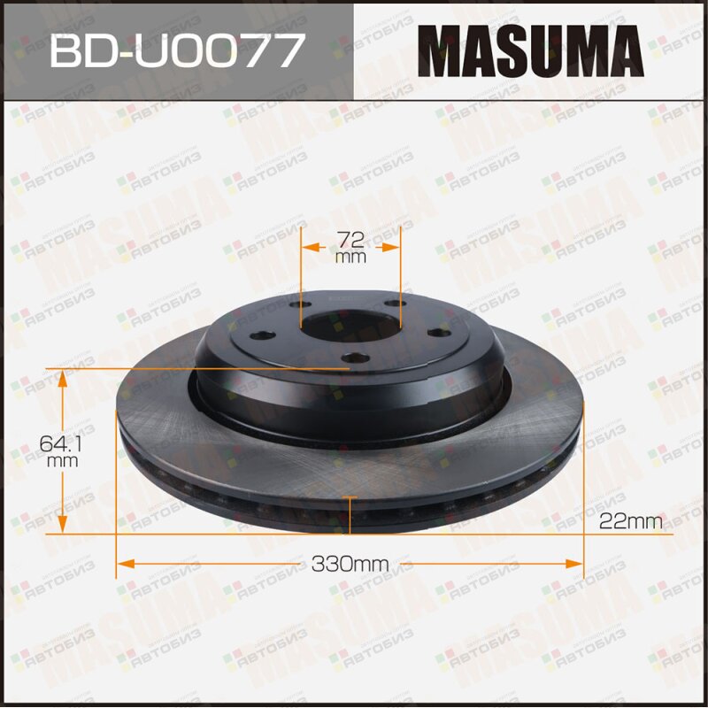 Диск тормозной MASUMA rear JEEP GRAND CHEROKEE (WK2) 10-22 MASUMA BDU0077