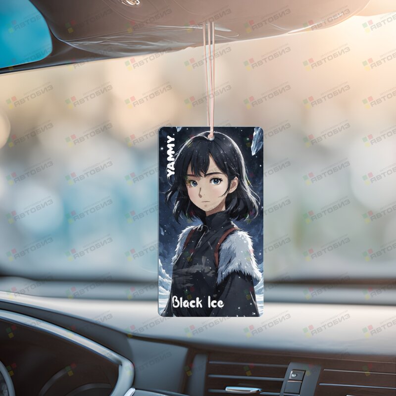 Ароматизатор подвес  картон с пропиткой серия N Black Ice (1/) YAMMY N017