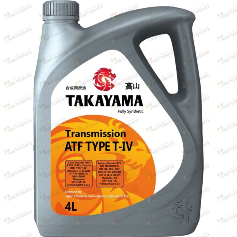 Жидкость для АКПП  ATF TYPE T-IV 4л (1/4) TAKAYAMA 605674