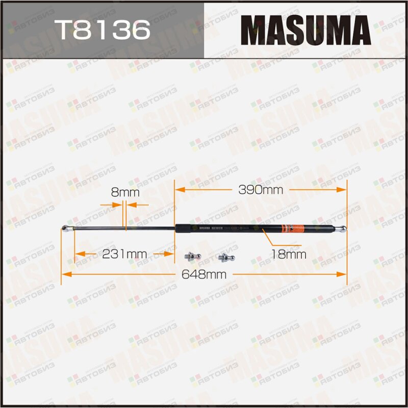 Упор газовый капота  L=648mm (1/40) MASUMA T8136