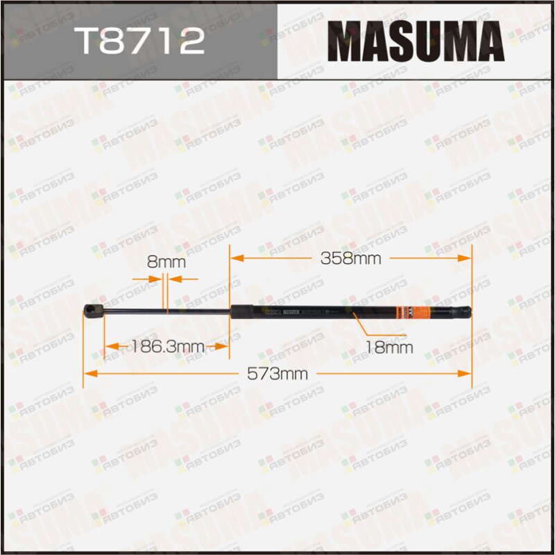 Упор газовый багажника  L=mm (1/40) MASUMA T8712