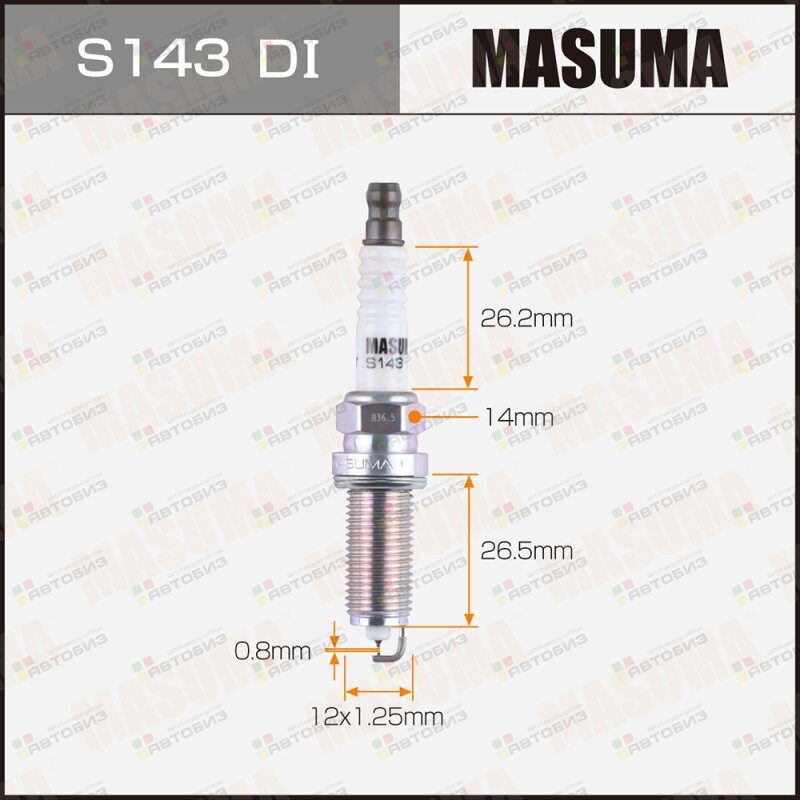 Свеча зажигания  DOUBLE IRIDIUM (DILKAR6T8) MASUMA S143DI