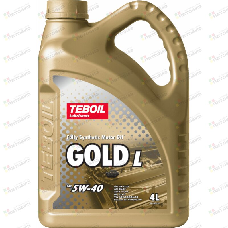 5/40 GOLD L TEBOIL 4 Л СИНТ API SN PLUS/SN/CF МА TEBOIL 3475041